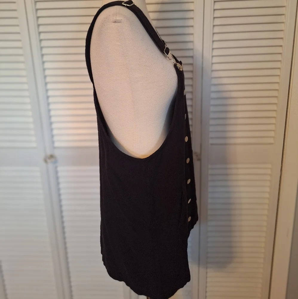 Harper heritage black corduroy overall mini dress small *D2 - Picture 6 of 9